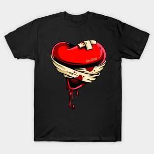 Broken heart bleeding bandaged T-Shirt